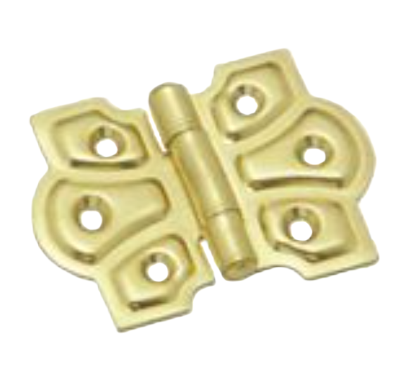 Decorated Hinge - Polished Brass - 45mm x 63mm
