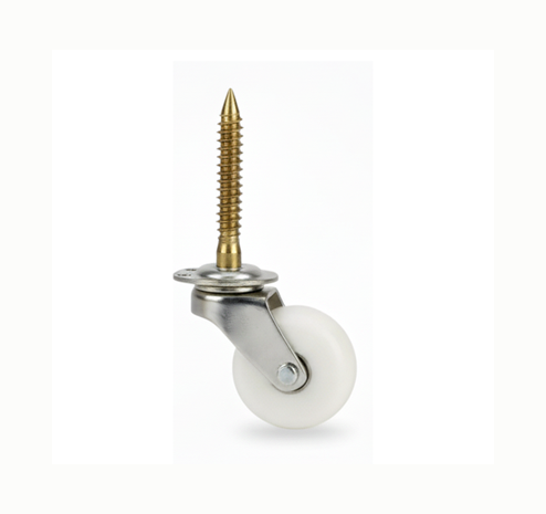 Screw Castor White Ceramic Wheel - 29mm