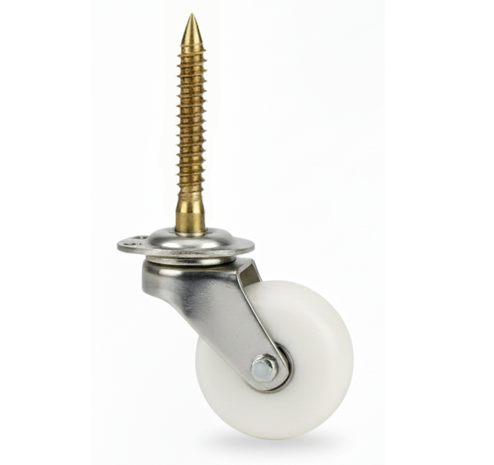Screw Castor White Ceramic Wheel - 38mm