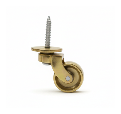 Screw Castor Brass Wheel - 32mm