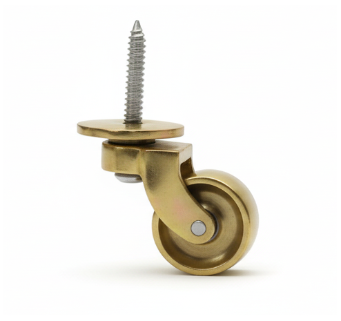 Screw Castor Brass Wheel - 38mm