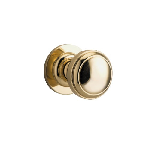 Paddington Knob - Round Rose - Polished Brass