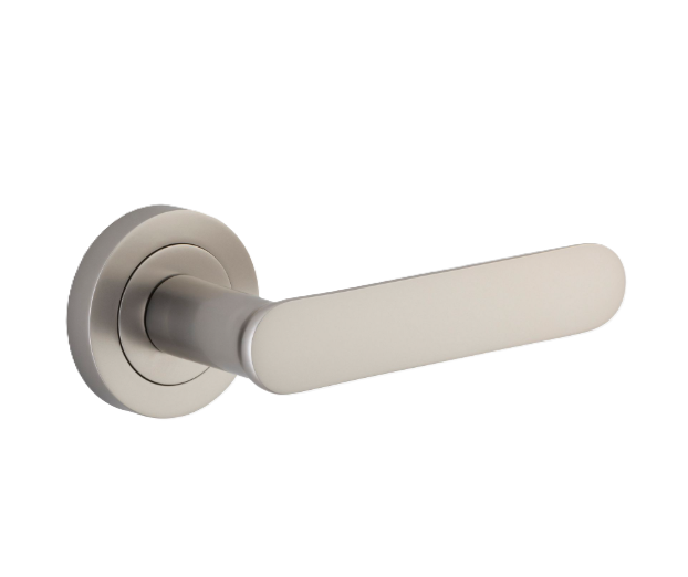 Bronte Lever - Round Rose - Satin Nickel