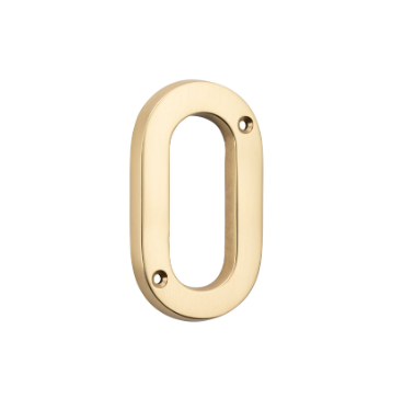 Numerals – 0 - Polished Brass