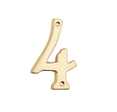 Numerals – 4 - Polished Brass