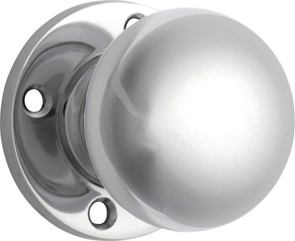 Retro Fit Mortice Knob - Rose Round Backplate