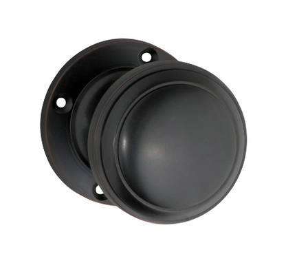 Tradco Milton 0731 Milton Knob – Round Rose in a sleek Antique Copper finish, Rose Round Backplate.