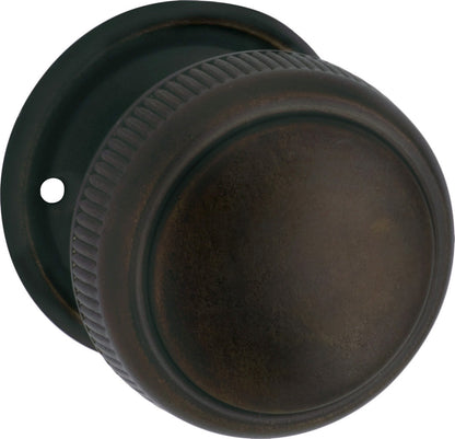 Milled Edge Mortice Knobs - Round Rose Backplate