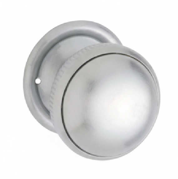 Milled Edge Mortice Knobs - Round Rose Backplate