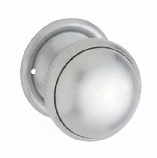 Milled Edge Mortice Knobs - Round Rose Backplate