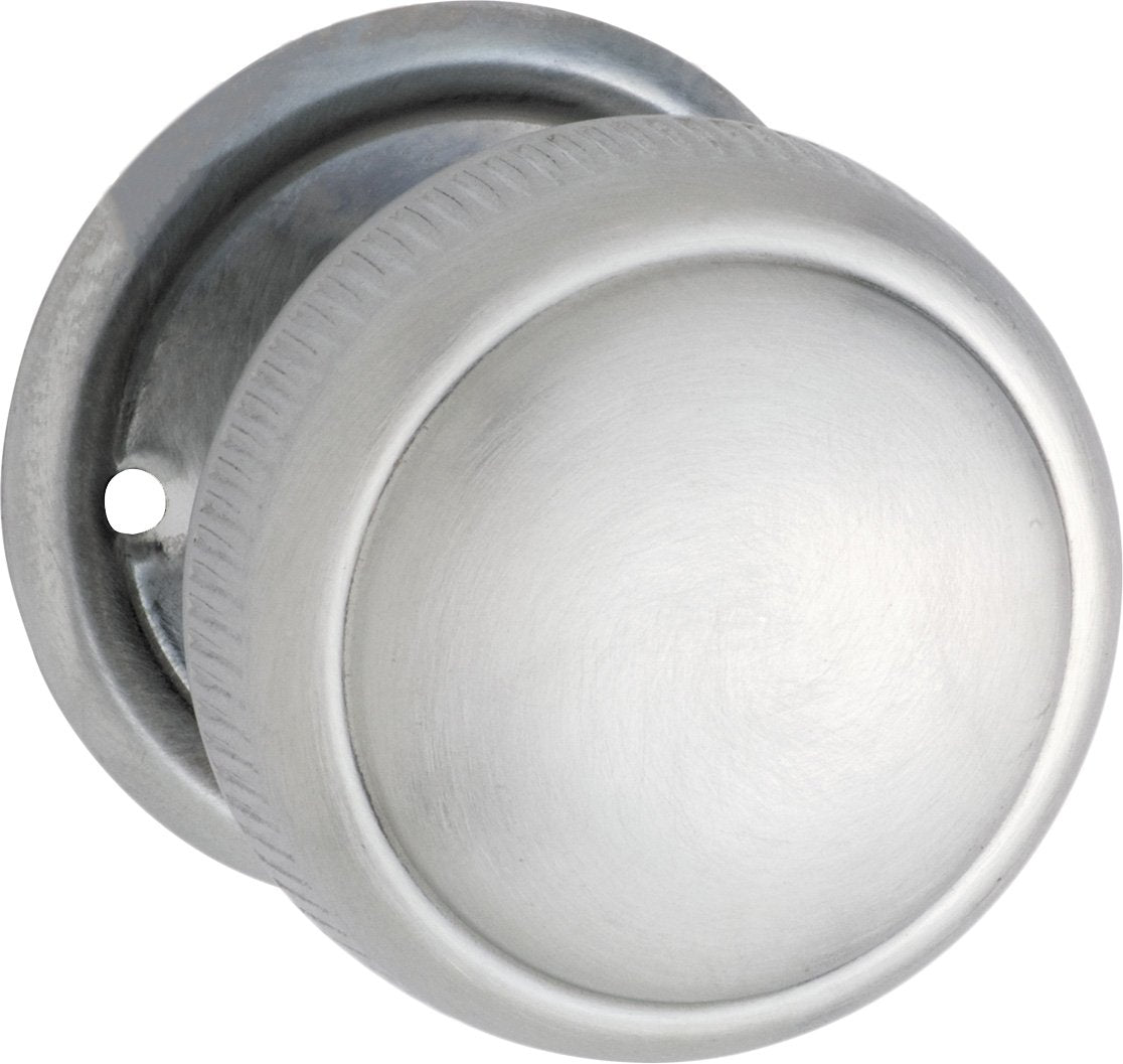 Milled Edge Mortice Knobs - Round Rose Backplate