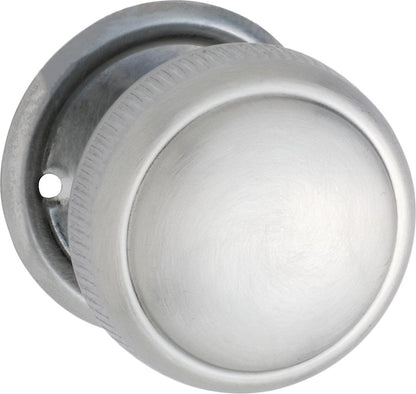 Milled Edge Mortice Knobs - Round Rose Backplate