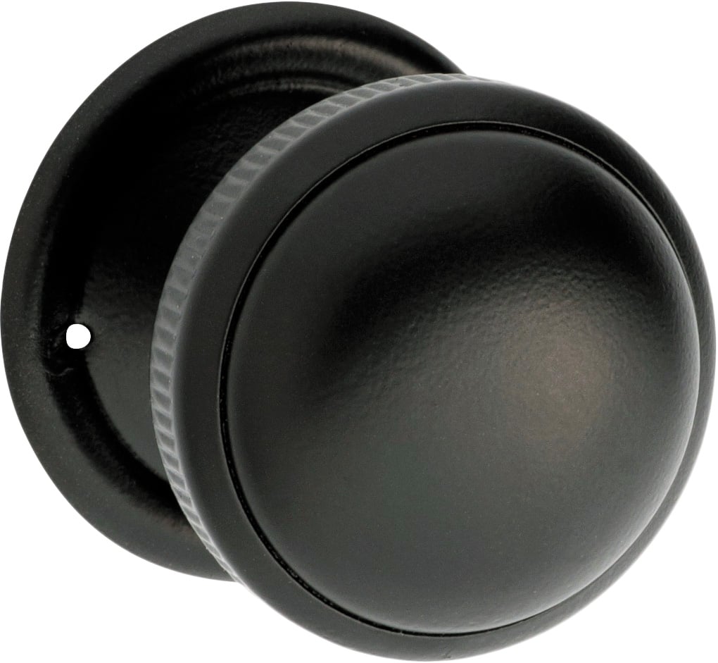 Milled Edge Mortice Knobs - Round Rose Backplate