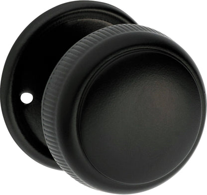 Milled Edge Mortice Knobs - Round Rose Backplate