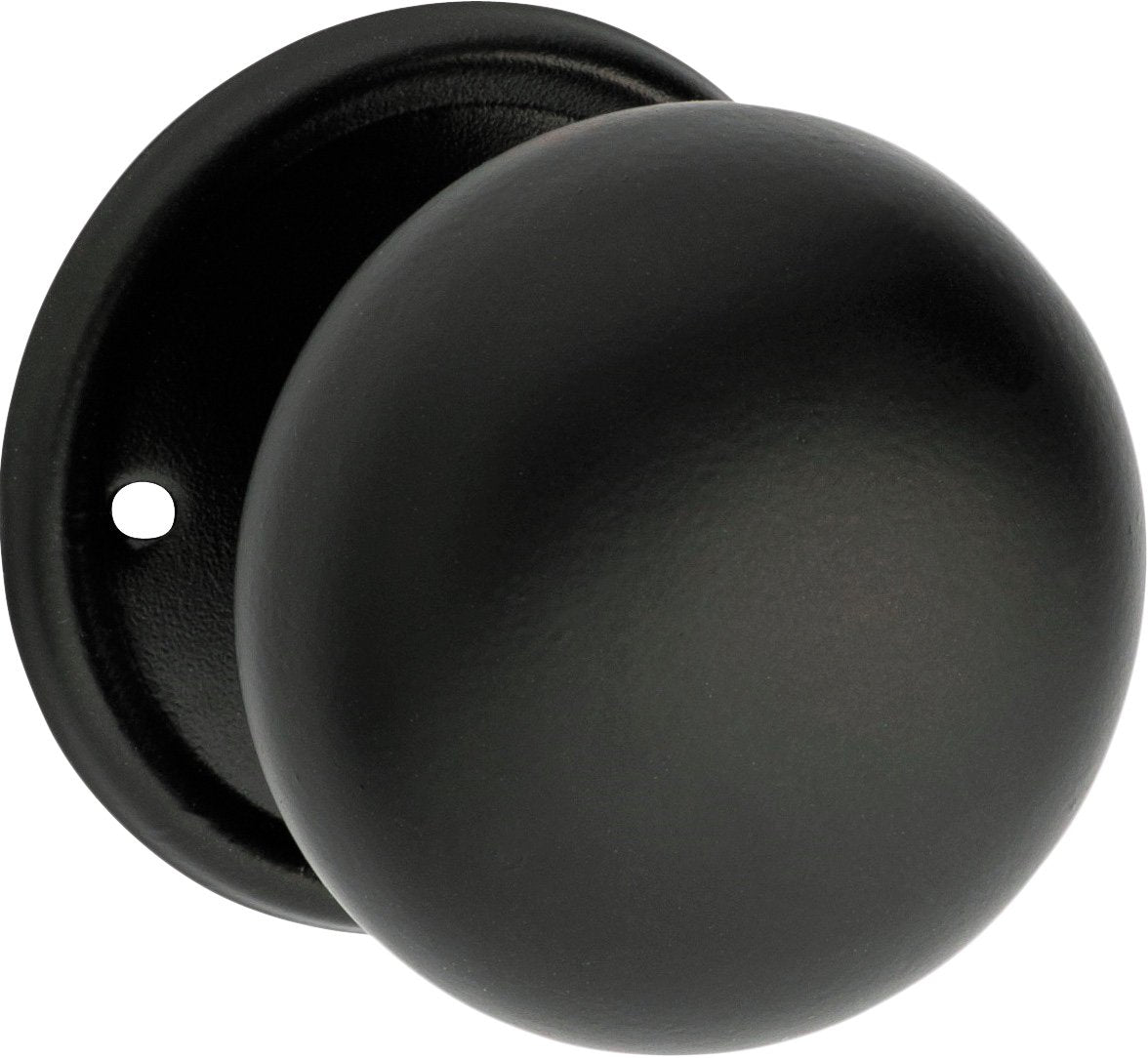 Plain Mortice Knob - Rose Round Backplate