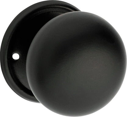 Plain Mortice Knob - Rose Round Backplate