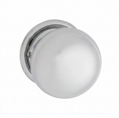 Plain Mortice Knob - Rose Round Backplate