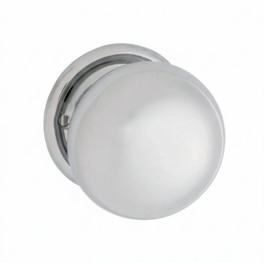 Plain Mortice Knob - Rose Round Backplate