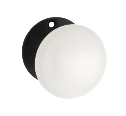 Porcelain Door Knob – Round Rose - Matt Black