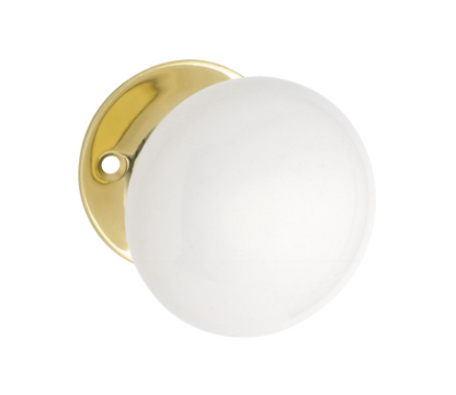 Porcelain Door Knob – Round Rose