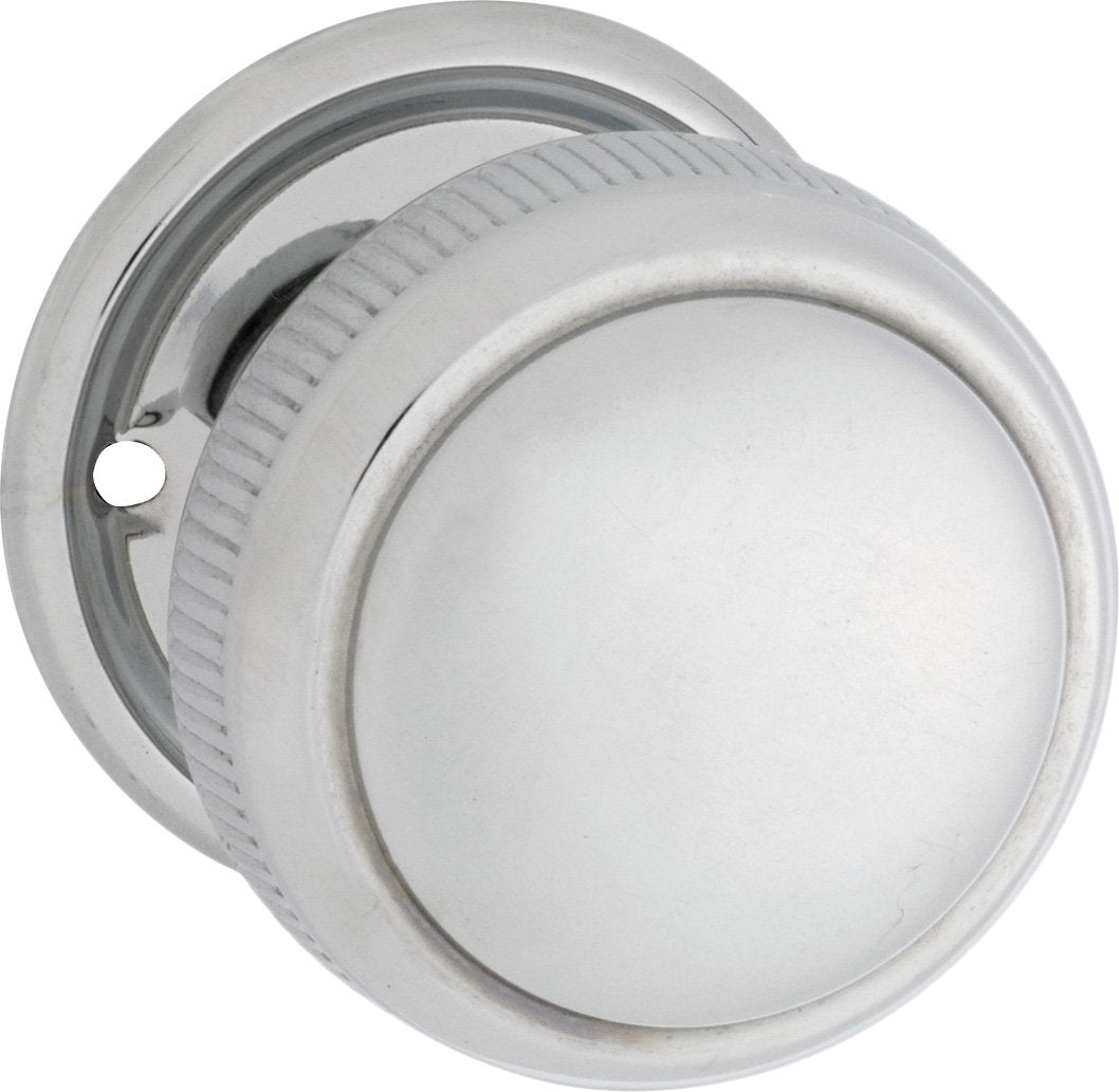 Milled Edge Mortice Knobs - Round Rose Backplate