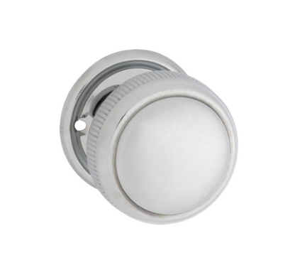 Large Milled Edged Mortice Knob – Round Rose