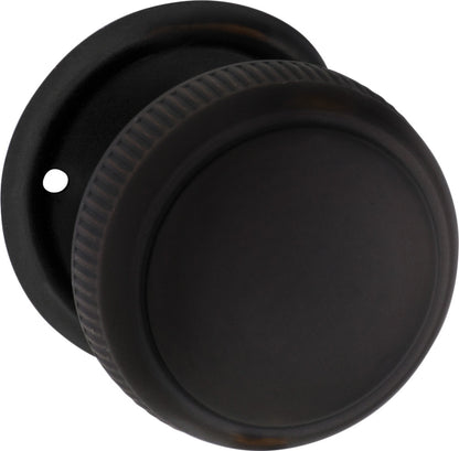 Milled Edge Mortice Knobs - Round Rose Backplate