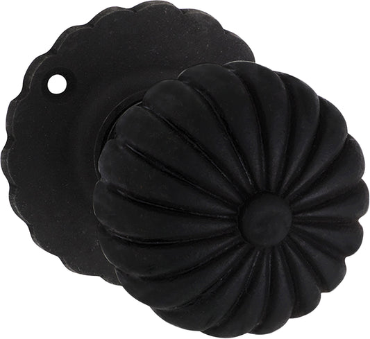 Fluted Mortice Knob - Matt Black