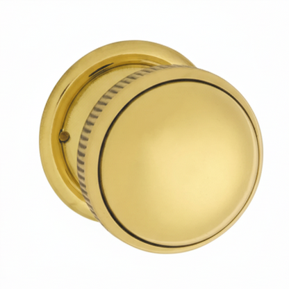 Milled Edge Mortice Knobs - Round Rose Backplate