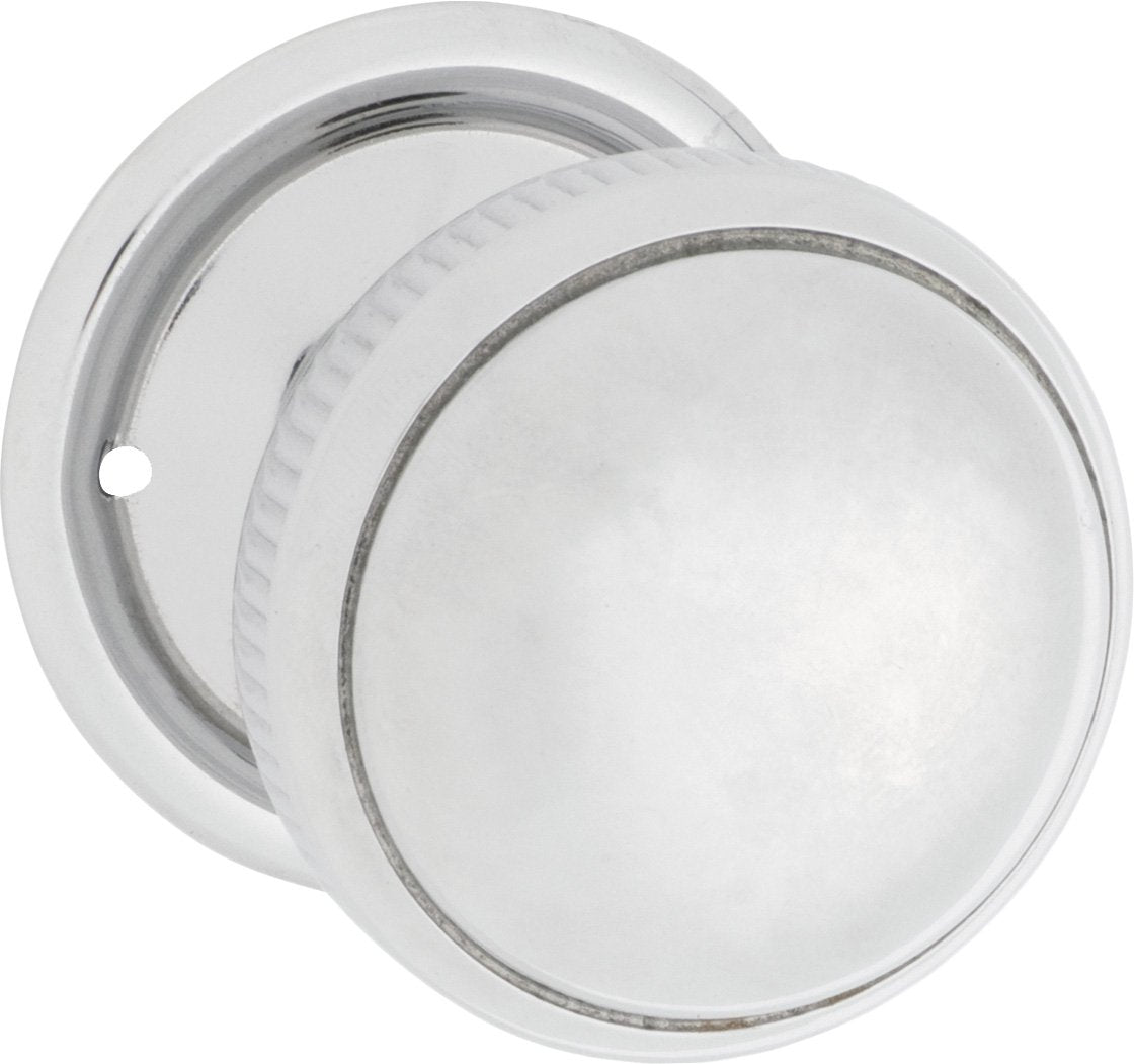 Milled Edge Mortice Knobs - Round Rose Backplate