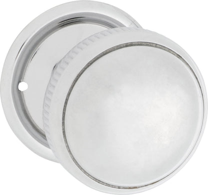 Milled Edge Mortice Knobs - Round Rose Backplate