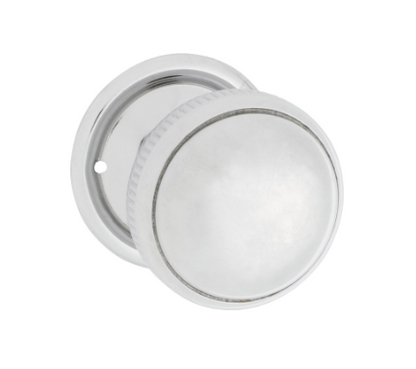 Small Milled Edged Mortice Knob – Round Rose