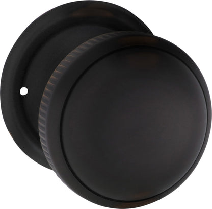 Milled Edge Mortice Knobs - Round Rose Backplate