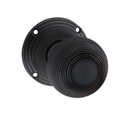 Reeded Mortice Knob - Round Rose