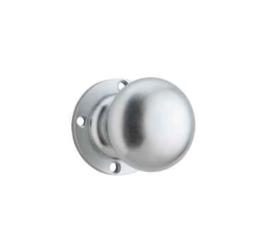 Victorian Knob – Round Rose - Satin Chrome