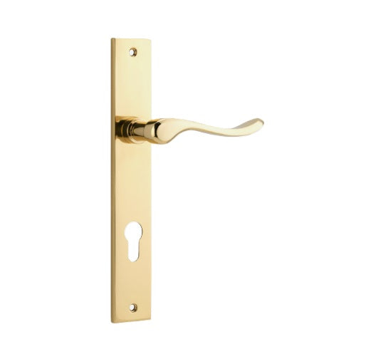 Stirling Lever - Rectangular Backplate - Euro85 - Polished Brass