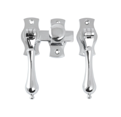 Teardrop French Door Fastener - Chrome Plated