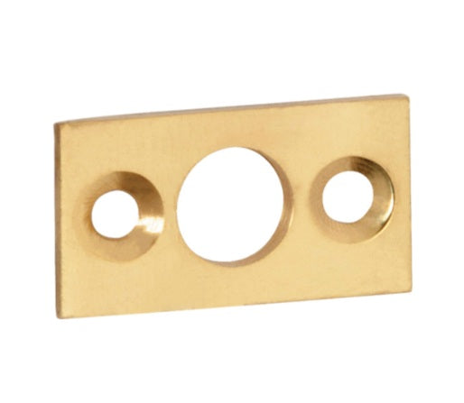 Barrel Bolt Flat Plate Keeper – 7.5mm - Polished Brass