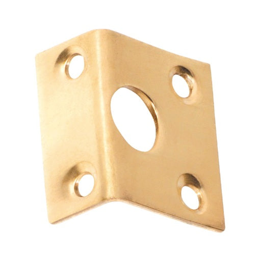 Barrel Bolt Flat Plate Keeper 9mm - Polished Brass