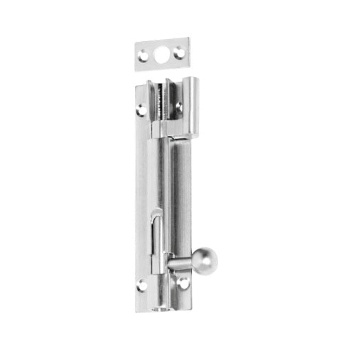 Barrel Bolt – Offset L100mm - Satin Chrome