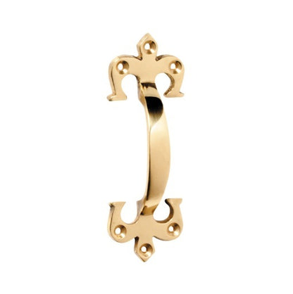 Fleur-de-Lis Pull Handle - Polished Brass