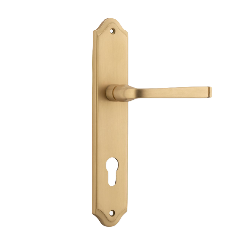 Annecy Lever - Shouldered Backplate - Brushed Brass