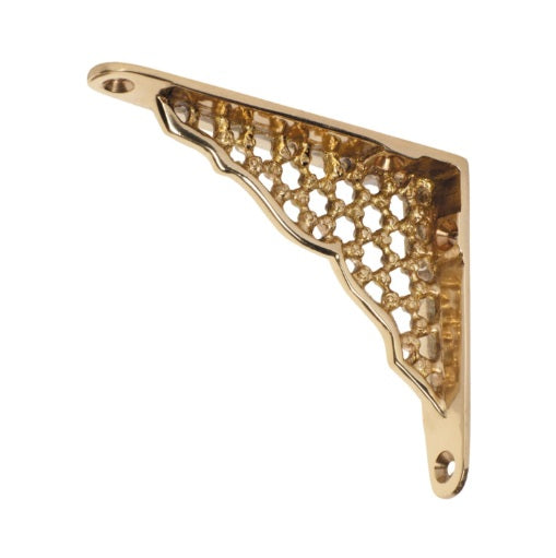 Ornate Shelf Brackets - Polished Brass