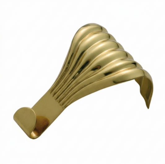 Fluted Picture Rail Hooks - Polished Brass