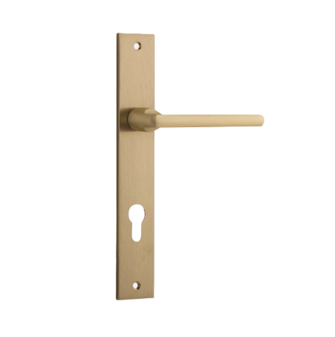 Baltimore Lever - Rectangular Backplate - Euro85 - Brushed Brass