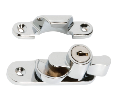 Key Operated Locking Sash Fastener - Chrome Plated