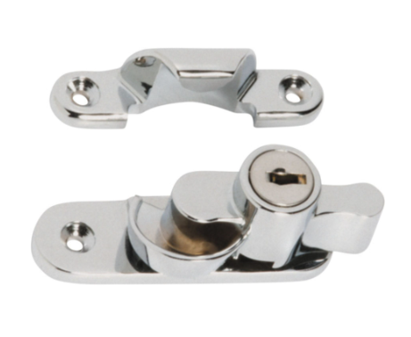 Key Operated Locking Sash Fastener - Satin Chrome