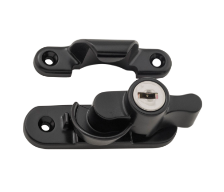 Key Operated Locking Sash Fastener - Matt Black