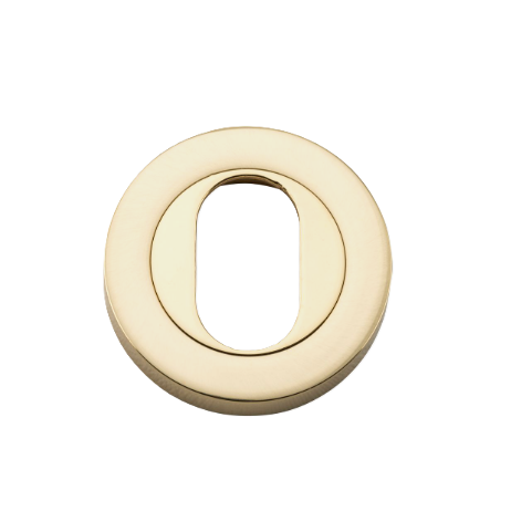 Oval Escutcheon - Round - Polished Brass