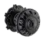 Filigree Mortice Knob – Round Rose - Matt Black